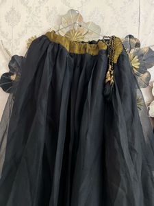 Elegant Black &amp; Gold Lehenga Set