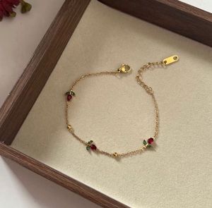 Red Tulip Rose Bracelet Anti-tarnish