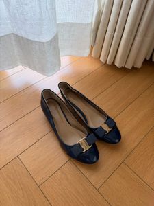 Salvatore Ferragaom Navy Blue Patent Heels