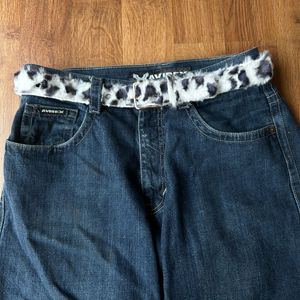 Faux Fur Leopard Print Belt