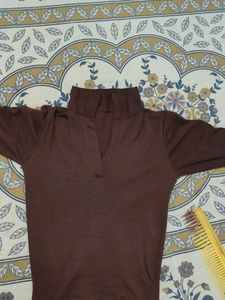 Chic Brown Long Sleeve Top