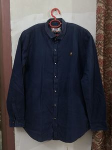 Men's Dark Blue Button-Up Shirt