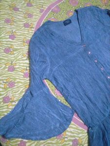 Blue Bell Sleeve Peplum Top
