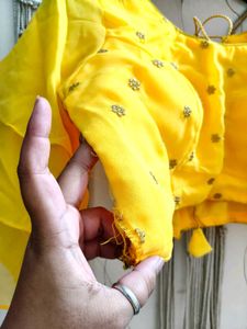 Vibrant Yellow Embroidered Blouse 44