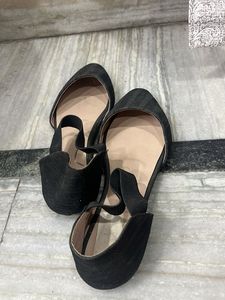 Black Glitter Flats