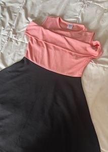 Chic Cold Shoulder Colorblock Dress