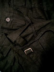 Unisex Linen Cargo Pants with Drawstring