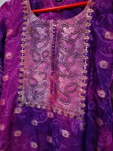 Vibrant Purple Ombre Kurta Set