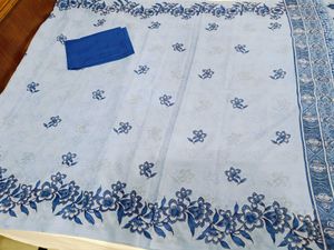 🇳🇿💫🎀Elegant Sky  Saree with Intricate Blu