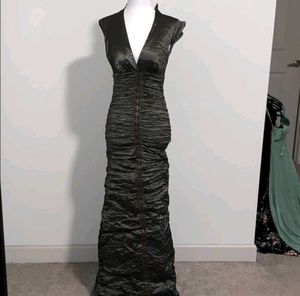 Vintage Nicole Miller Stretch Mermaid V-Neck Gown
