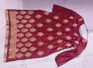 Elegant Maroon Embroidered Blouse