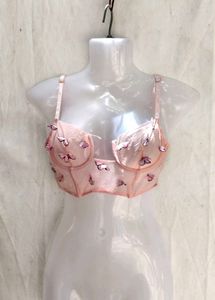 22286. Sheer Butterfly Crop Top