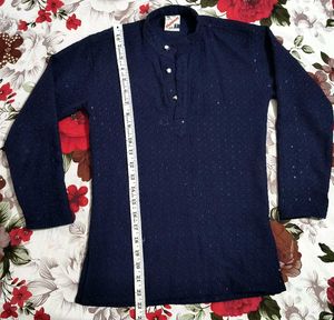 Navy Embroidery Kurta Pajama Set