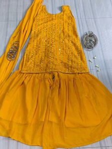 Yellow Sharara set