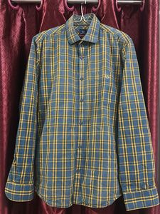 Men's Blue & Yellow Plaid Casual Shirt