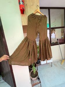 Elegant Olive Kurta with Palazzo Set