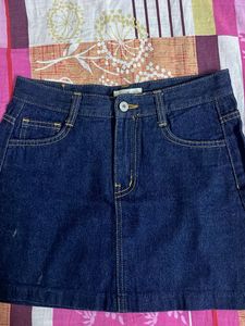 Dark Wash Denim Mini Skirt