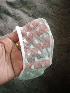 mens mesh White transparent Lace Thong