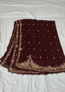 Maroon Silk Blend Blouse