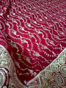 🌹Red &amp; Gold✨ Premium Embroidered Fabric
