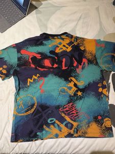 Graffiti Print Ghost T-Shirt