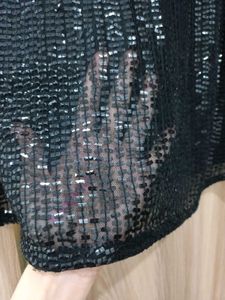 sequin Black Sleeveless Top new