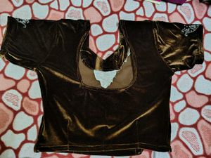 Embellished Velvet Blouse