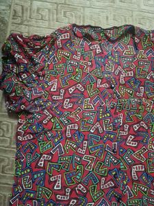 Retro Print Button-Down Top