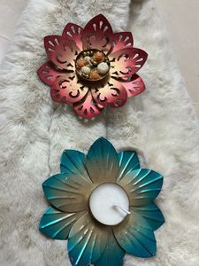 Decorative Flower Candle Holders Set