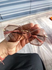 Stylish Pink Hexagonal Frame Sunglasses