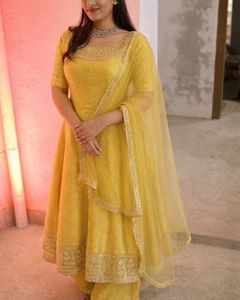 Stunning lime Yellow Embellished Anarkali Gown