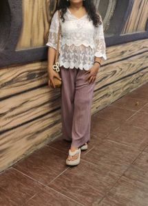 Elegant Lace White Cropped Top