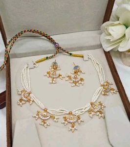 Elegant Pearl & Gold Necklace Set