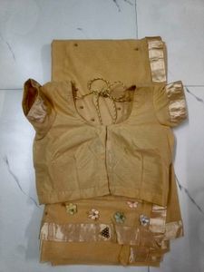 Golden Lehenga Choli with Floral Embellishments