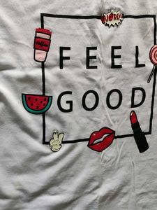 White "Feel Good" Graphic T-Shirt