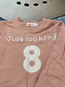 Kids peach Fullsleeves with polo tshirt