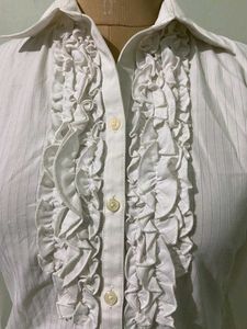 Classic White Ruffle Shirt