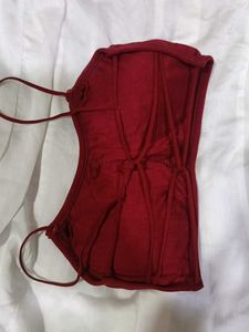 Maroon Bra with Thin Straps