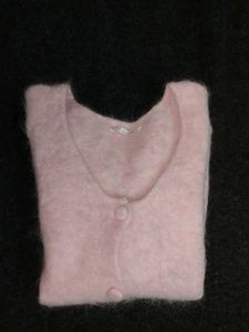 Baby Pink Fuzzy Button-Up Cardigan