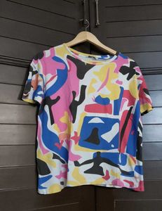 Only Multi Colour Abstract Print Oversized T-Shirt