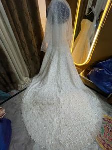 trail Bridal ball Gown dress vintage beaded