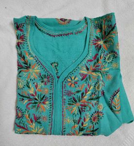 Green Chikankari Kurta