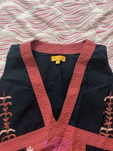 Embroidered Sleeveless Top