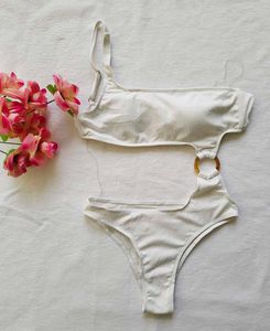 Chic One-Shoulder Cut-Out One-Piece Swimsuit