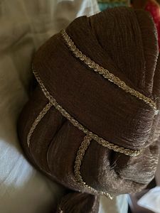 Turban and Dupatta with Gold Trim