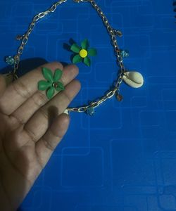 B1G1 Shell Charm Necklace &amp; Earrings
