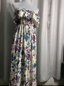 Flowy Floral Off-Shoulder Maxi Dress