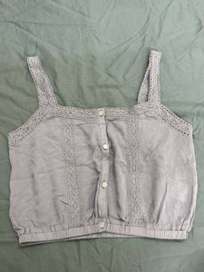 Cute Lace Trim Crop Top