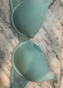 Mint Green Lace Trim Bra