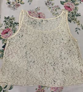Cream Lace Tank Top